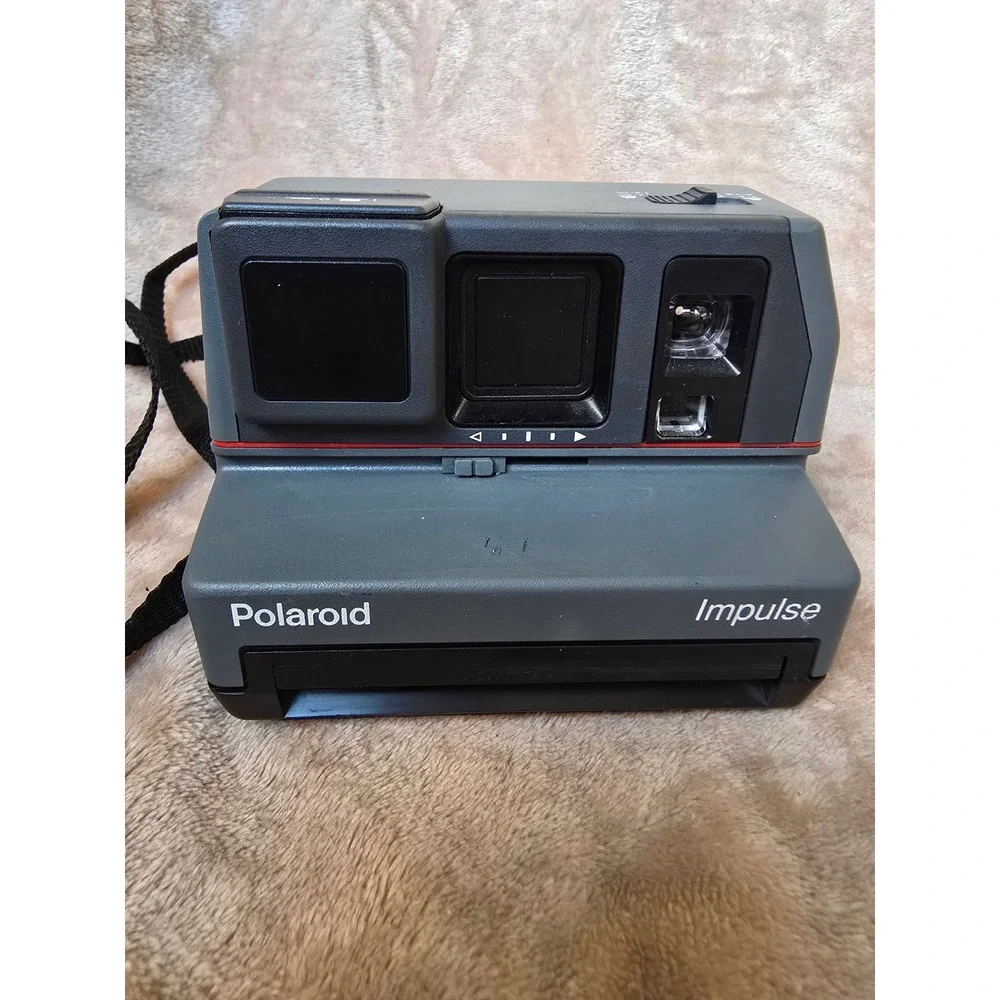 Polaroid Impulse Instant Film Camera Slate Gray Vintage 600 Series Pop-Up Flash